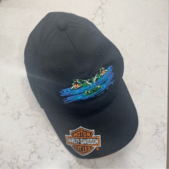 Harley Davidson Hat Adjustable Snapback Cap Gainesville Florida Alligator - Picture 1 of 8